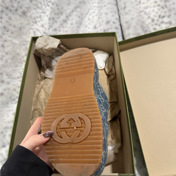 Gucci Denim Blue Platform Slides - Picture 4 of 8